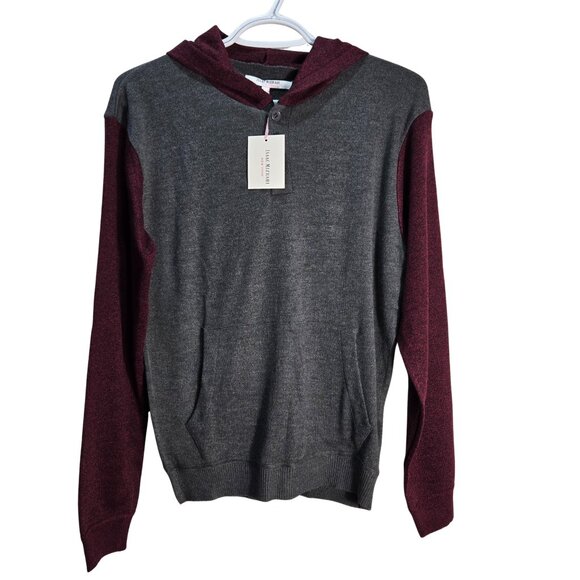 NWT | Teen Burgundy Hooded Pullover Sweater Kangaroo Pocket | Size 16 - Picture 1 of 5